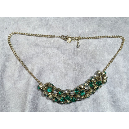 Simply Vera Vera Wang Gold Tone And Green Gemmed Cluster Necklace