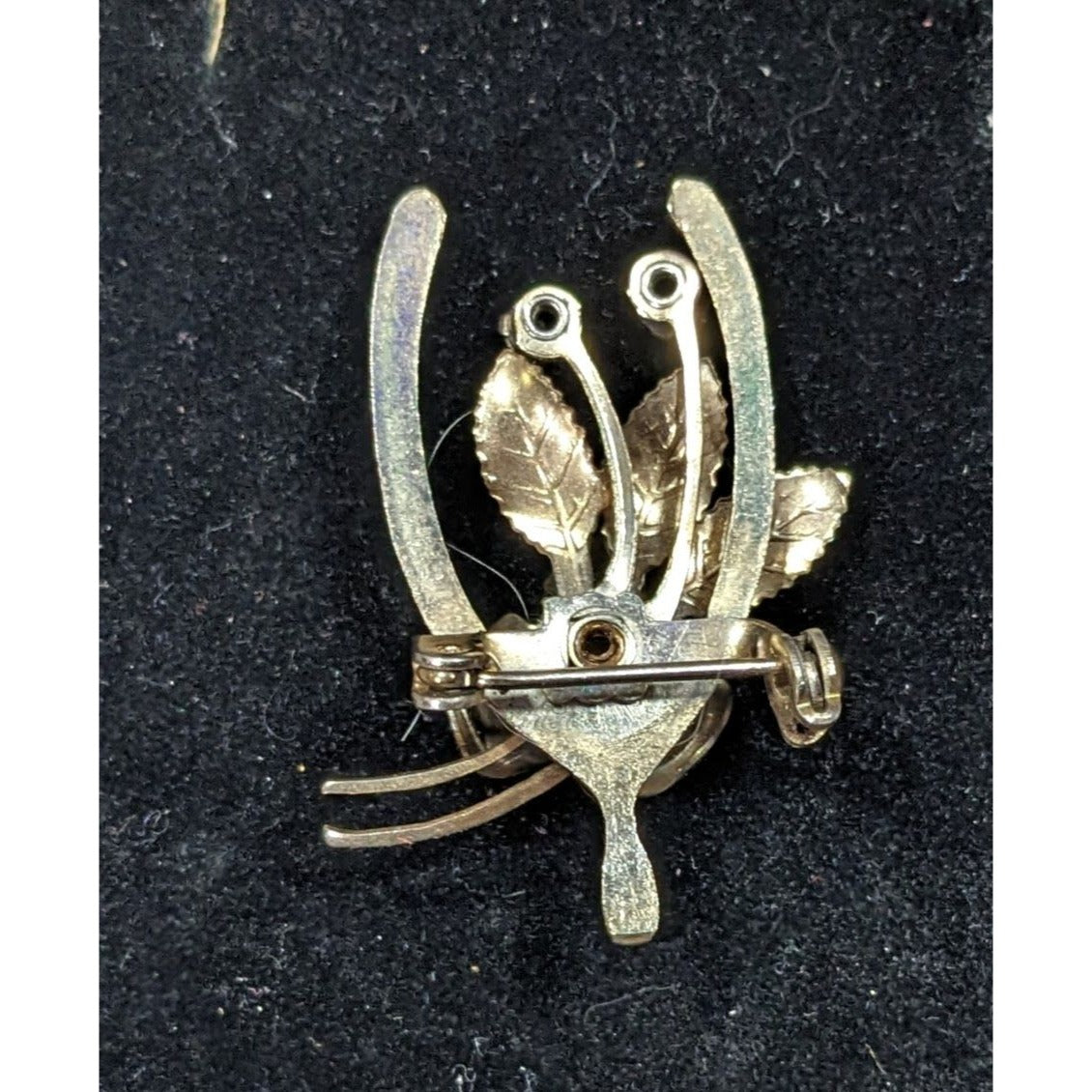 Vintage Floral Wishbone Silver And Gold Tone Brooch