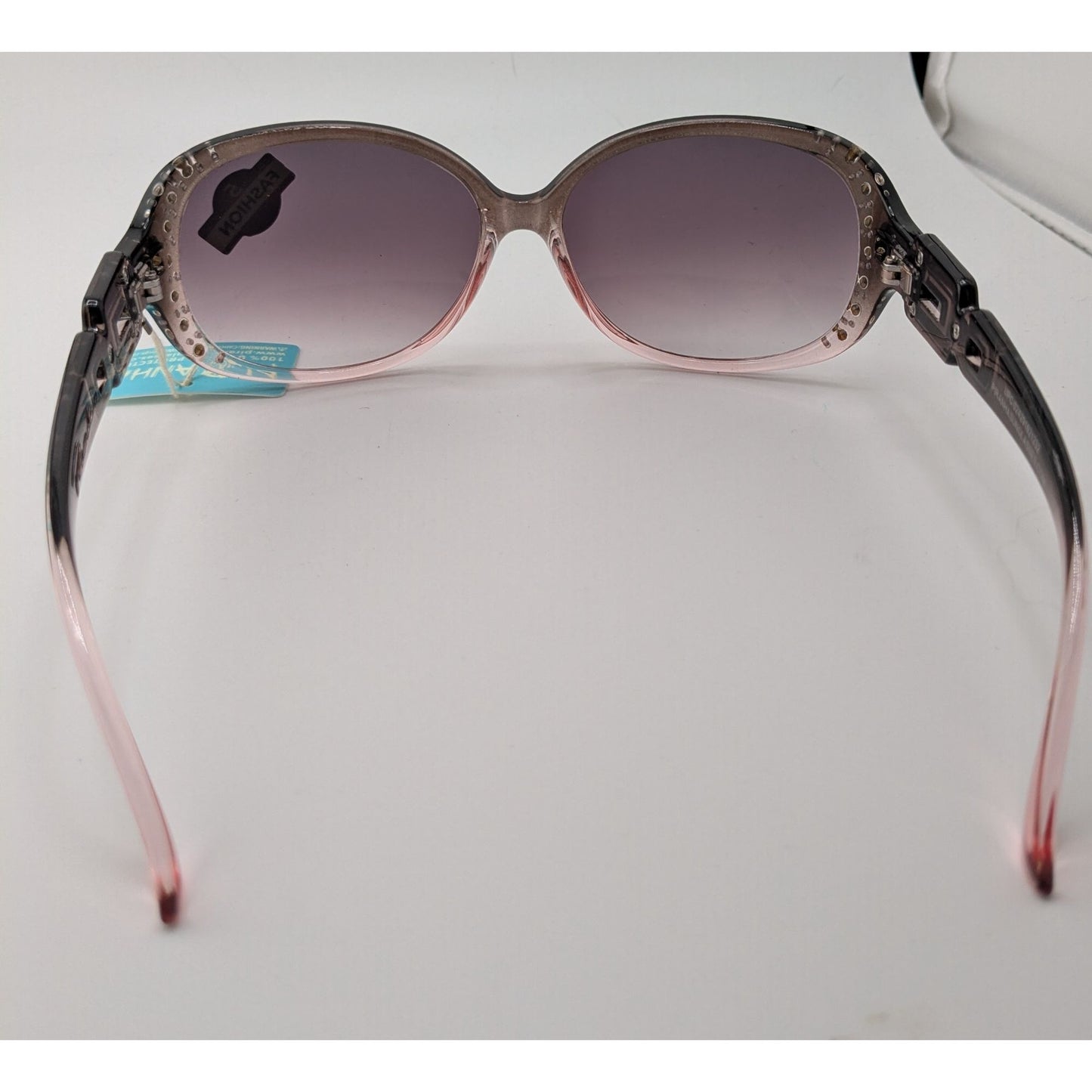 Piranha Rhinestone Embellished Sunglasses Gradient Purple Lenses Square Link Arms