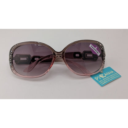 Piranha Rhinestone Embellished Sunglasses Gradient Purple Lenses Square Link Arms