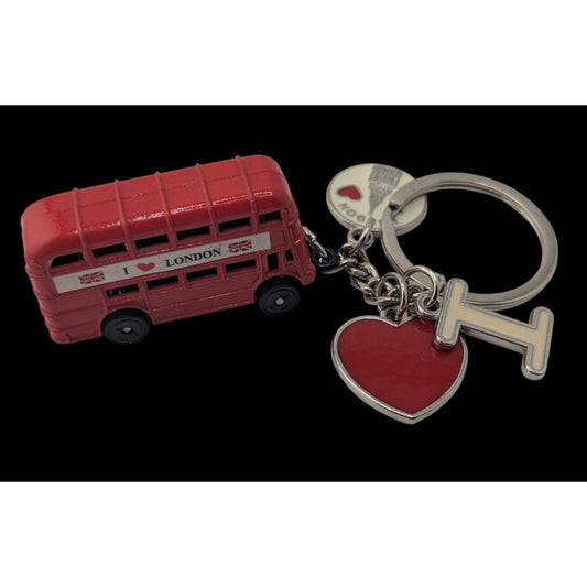 Travelcore London Souvenir Red Double Decker Bus Charm Keychain