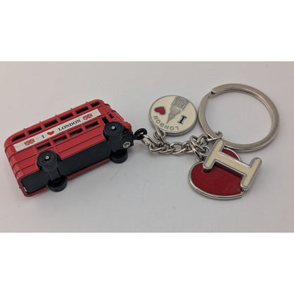Travelcore London Souvenir Red Double Decker Bus Charm Keychain