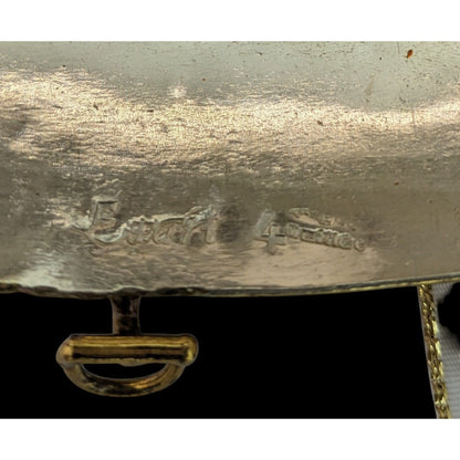 Vintage Exart 70s Silver & Gold Soldered Metal Box Clutch With Dust Bag