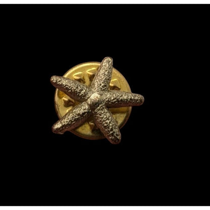Starfish Vintage Gold Pin Brooch - Textured Design 1/2 Inch