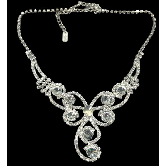 Christine Collection Floral Glam Bridal Pageant Necklace