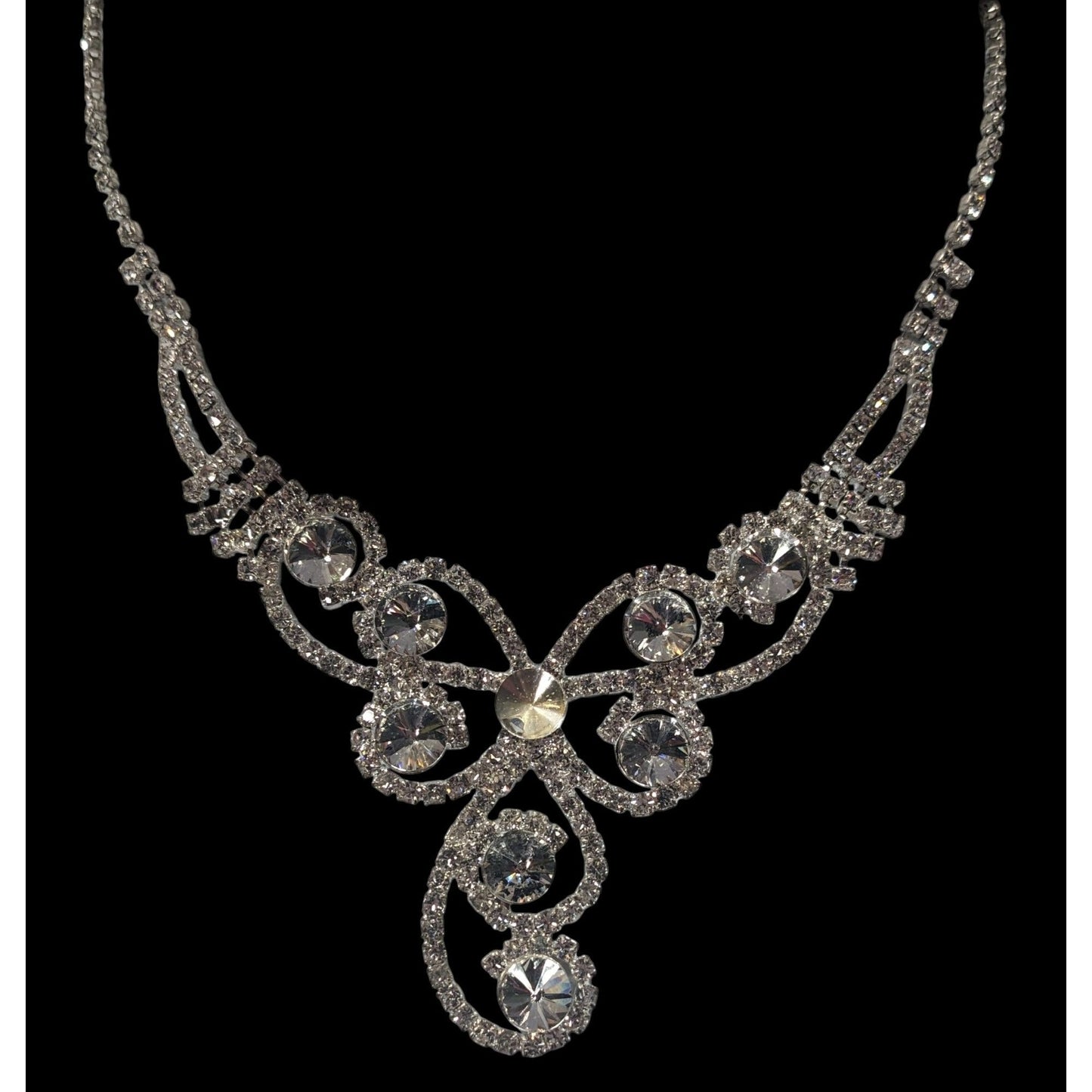 Christine Collection Floral Glam Bridal Pageant Necklace