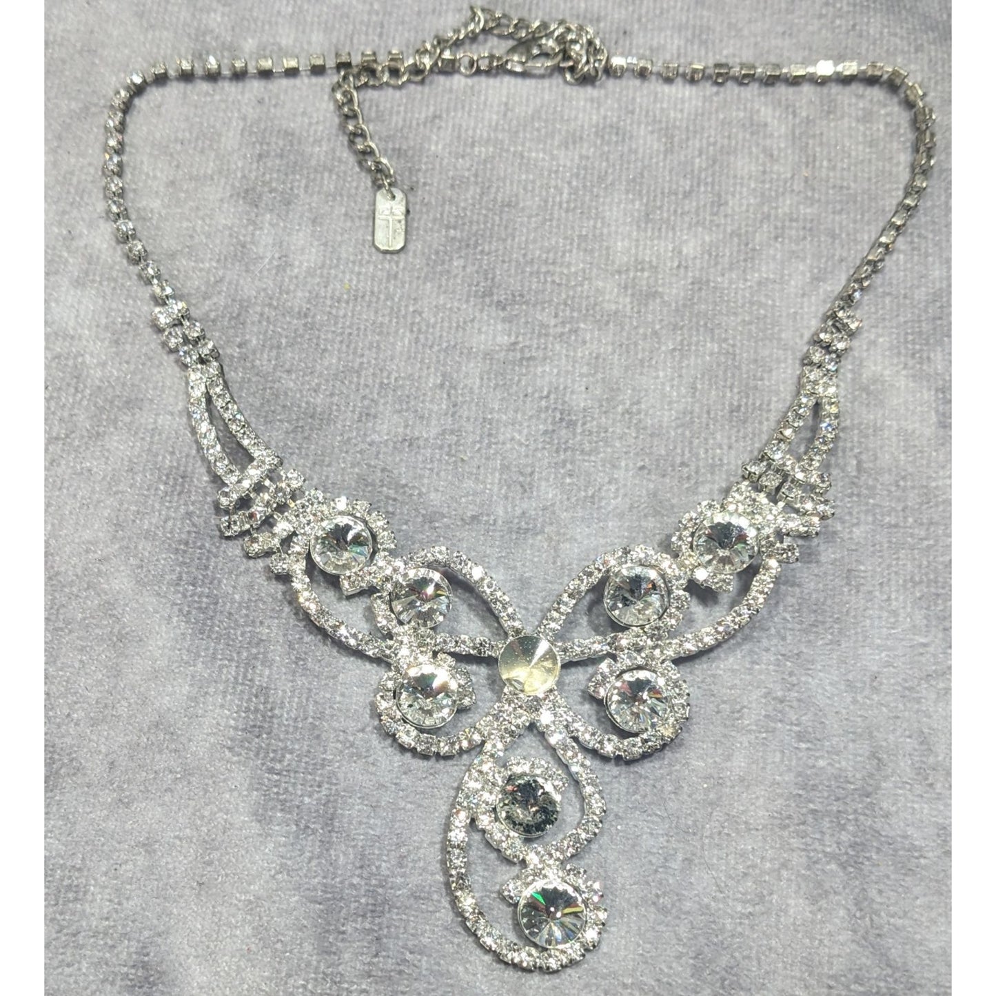 Christine Collection Floral Glam Bridal Pageant Necklace