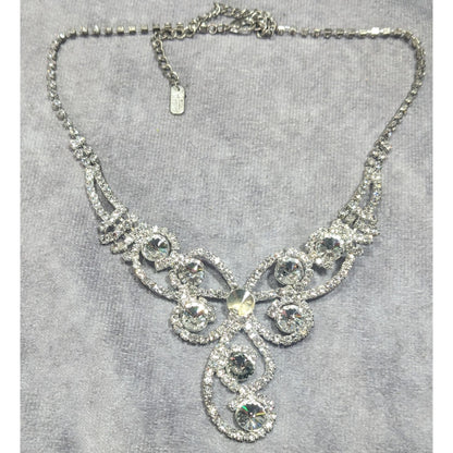 Christine Collection Floral Glam Bridal Pageant Necklace