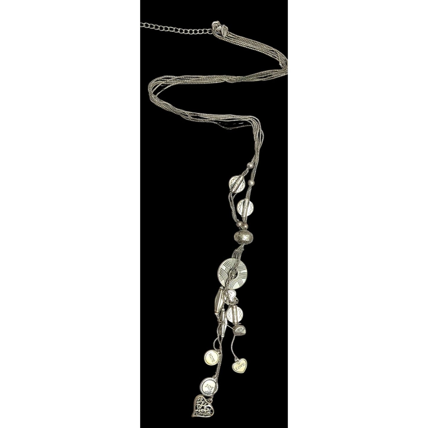 Lia Sophia Menagerie Heart Charm Tassel Necklace