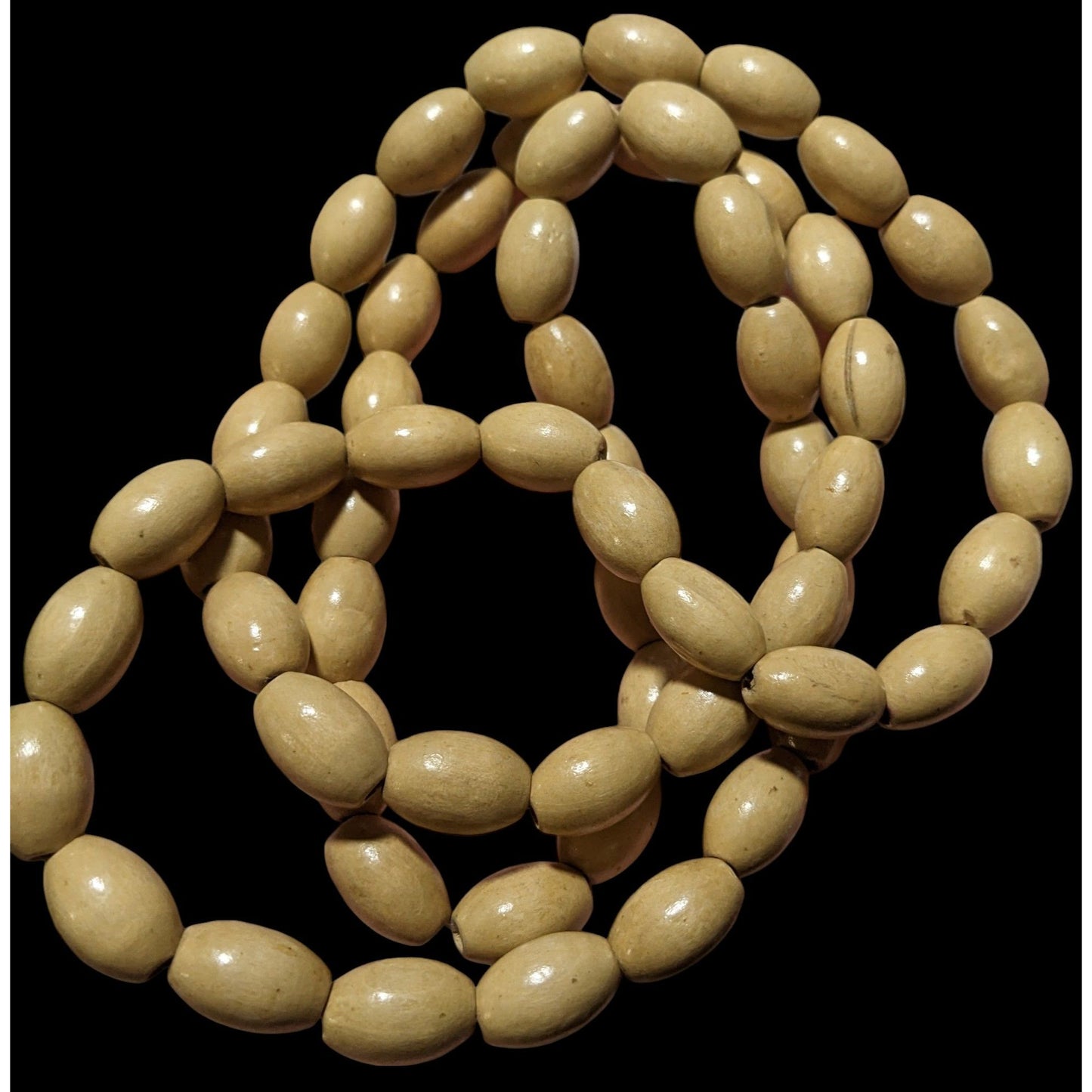 Retro Beige Casual Wooden Beaded Necklace