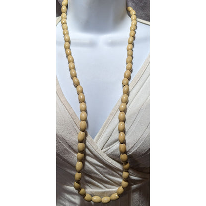 Retro Beige Casual Wooden Beaded Necklace