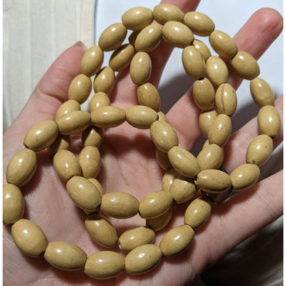 Retro Beige Casual Wooden Beaded Necklace