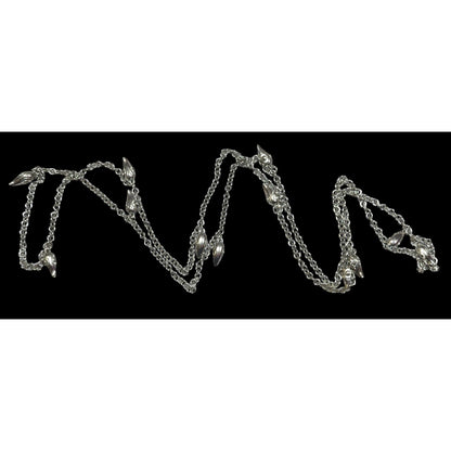 Unique Silver Tone Claw Charm Opera Necklace