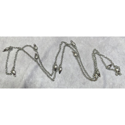 Unique Silver Tone Claw Charm Opera Necklace