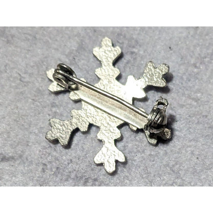 Minimalist Blue And White Snowflake Brooch