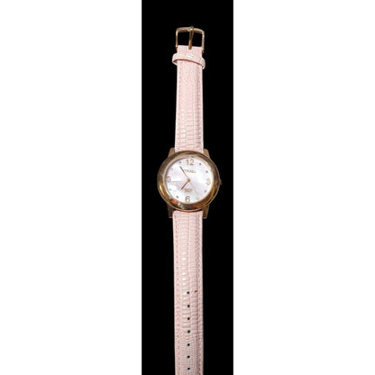 Vintage Strada 18K Rose Gold Plated Pink Wrist Watch