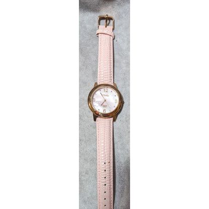 Vintage Strada 18K Rose Gold Plated Pink Wrist Watch