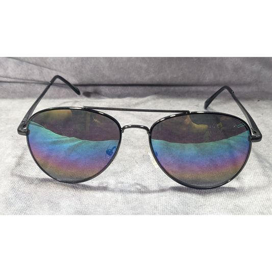Preppy Abercrombie Aviator Sunglasses With Rainbow Mirror Finish Lenses