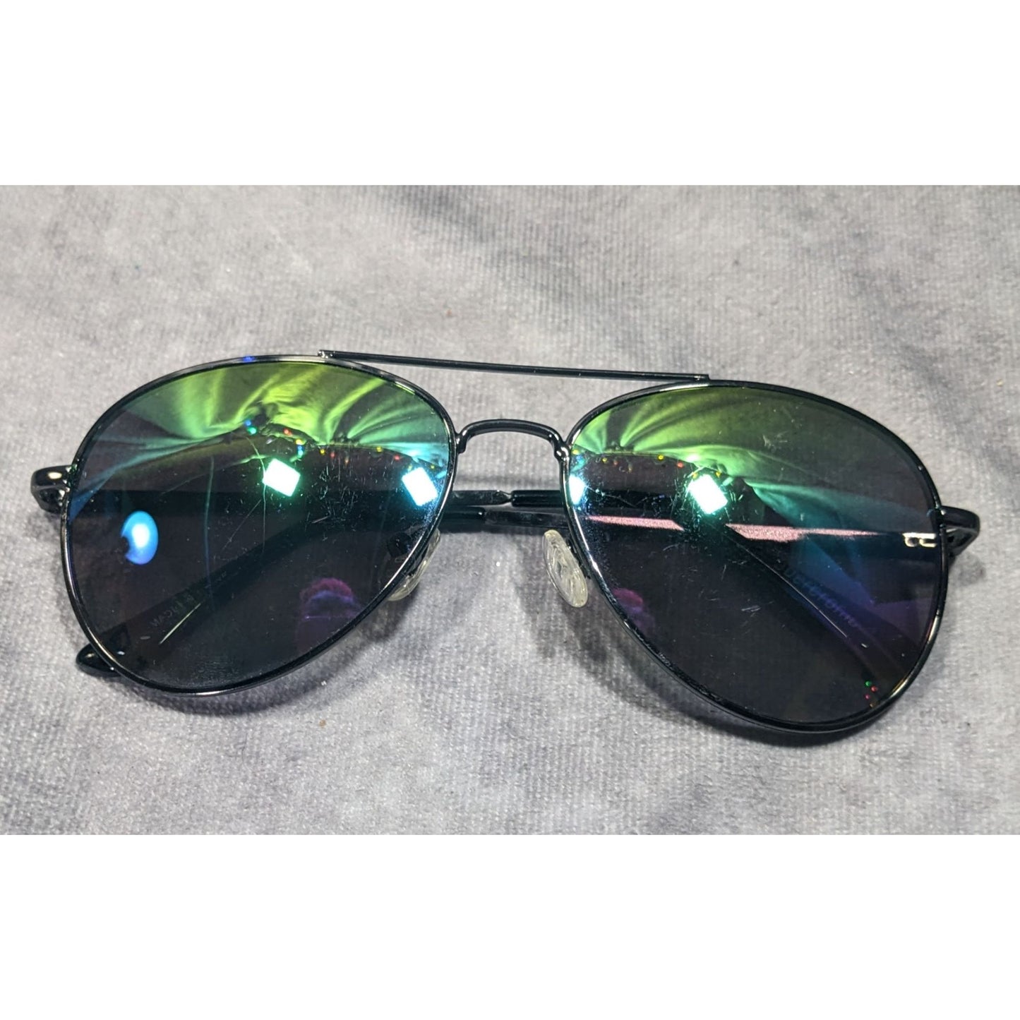 Preppy Abercrombie Aviator Sunglasses With Rainbow Mirror Finish Lenses