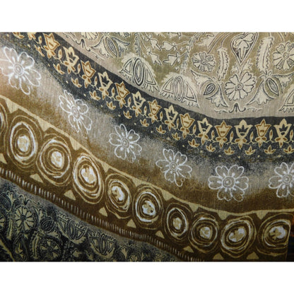 Renaissance-Inspired Floral Scarf Sheer Beige & Black