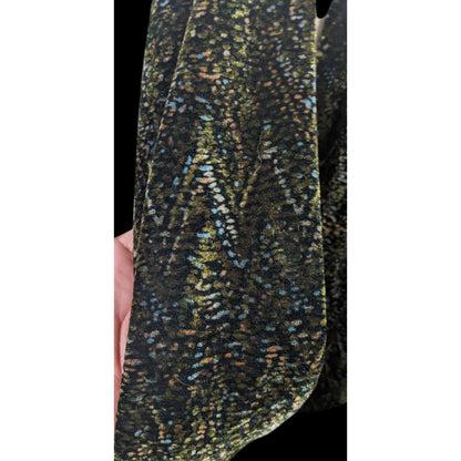 Black And Green Speckled Velvet-Like Scarf