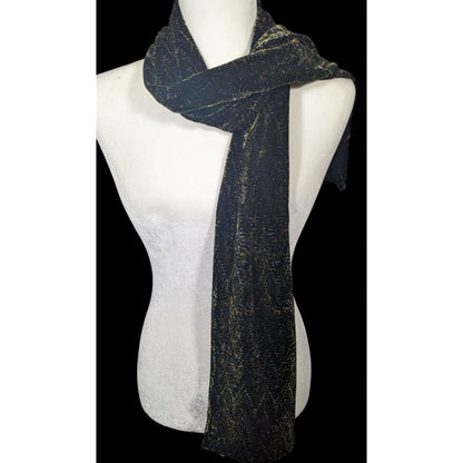 Black And Green Speckled Velvet-Like Scarf