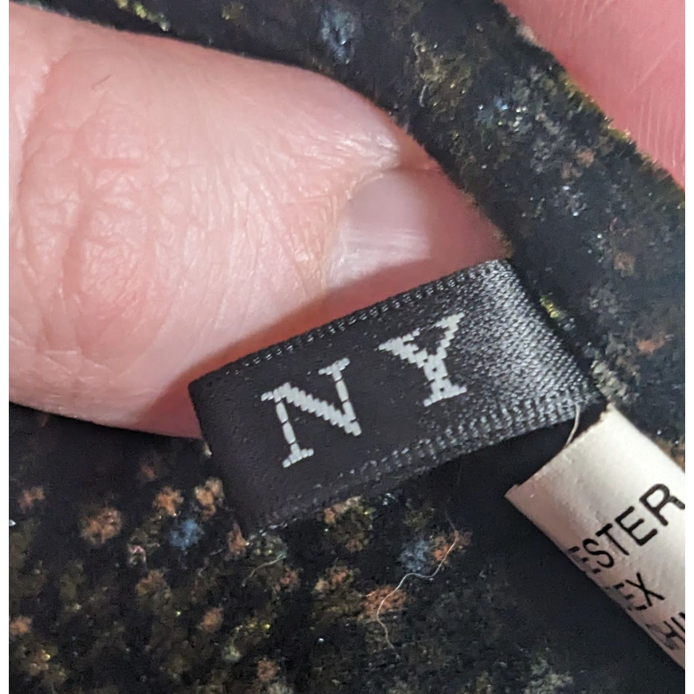 Black And Green Speckled Velvet-Like Scarf