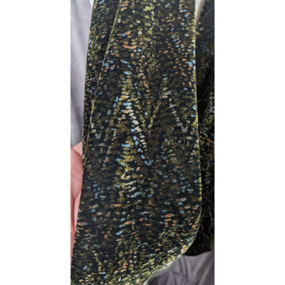 Black And Green Speckled Velvet-Like Scarf