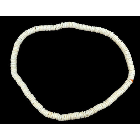 Vintage 90s Natural Puka Shell Beaded Stretch Necklace