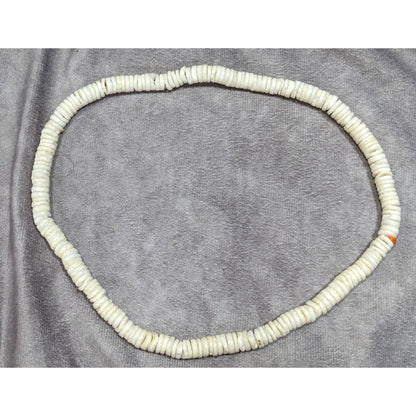 Vintage 90s Natural Puka Shell Beaded Stretch Necklace