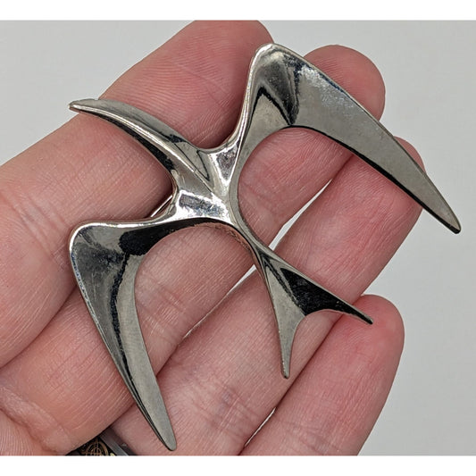 Abstract Bird Brooch Sarah Coventry Vintage Silver Tone