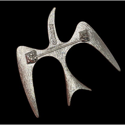 Abstract Bird Brooch Sarah Coventry Vintage Silver Tone