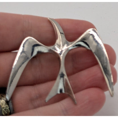 Abstract Bird Brooch Sarah Coventry Vintage Silver Tone