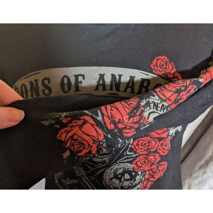 Sons Of Anarchy Gothic Long Sleeve Shirt With Rose Accents
