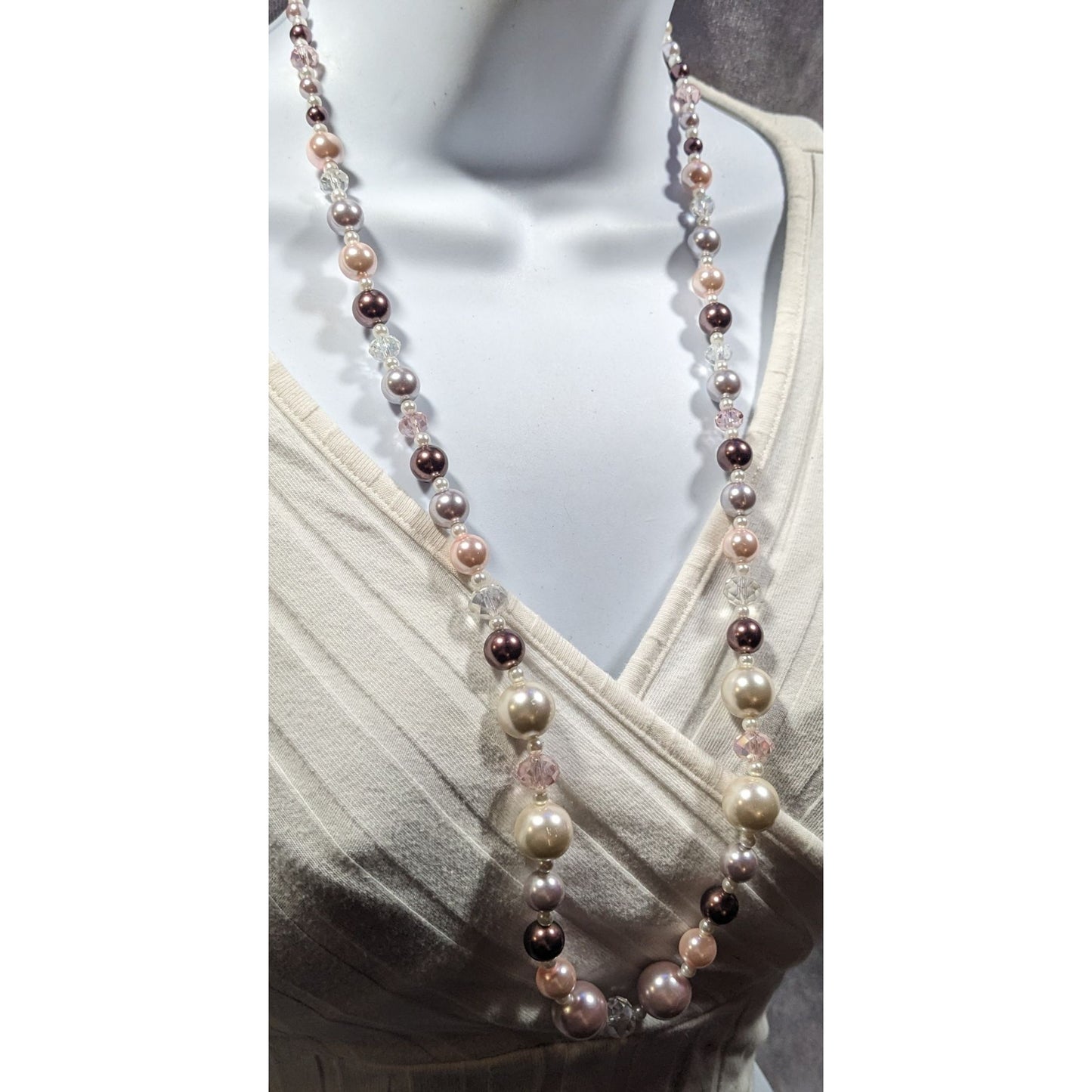 Handmade Elegant Coquette Faux Pearl And Glass Beaded Necklaces