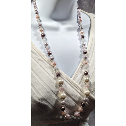 Handmade Elegant Coquette Faux Pearl And Glass Beaded Necklaces
