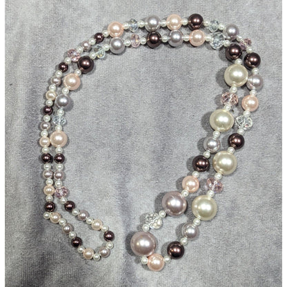 Handmade Elegant Coquette Faux Pearl And Glass Beaded Necklaces