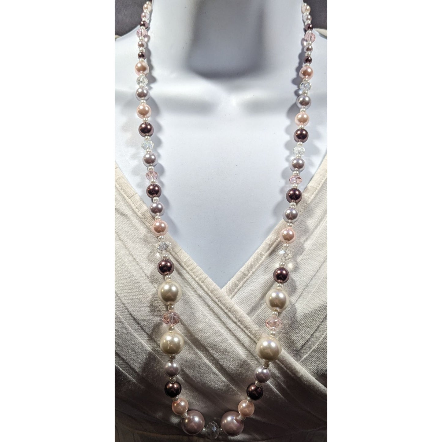 Handmade Elegant Coquette Faux Pearl And Glass Beaded Necklaces