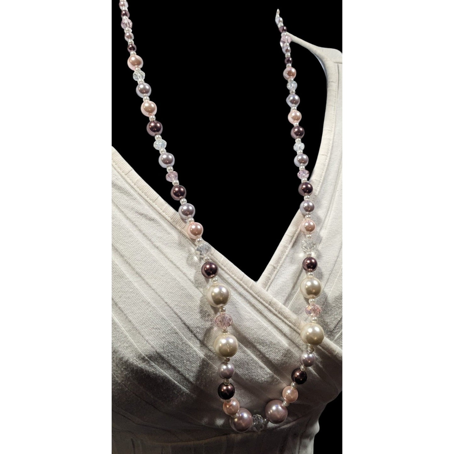 Handmade Elegant Coquette Faux Pearl And Glass Beaded Necklaces