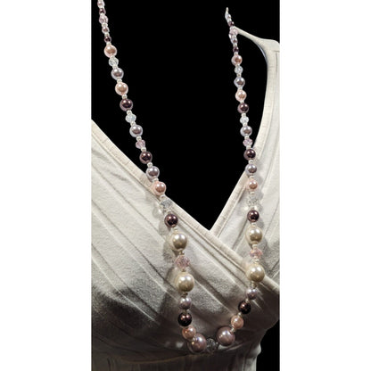 Handmade Elegant Coquette Faux Pearl And Glass Beaded Necklaces