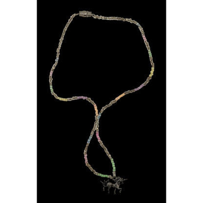 Handmade Pastel Glass Beaded Unicorn Pendant Necklace