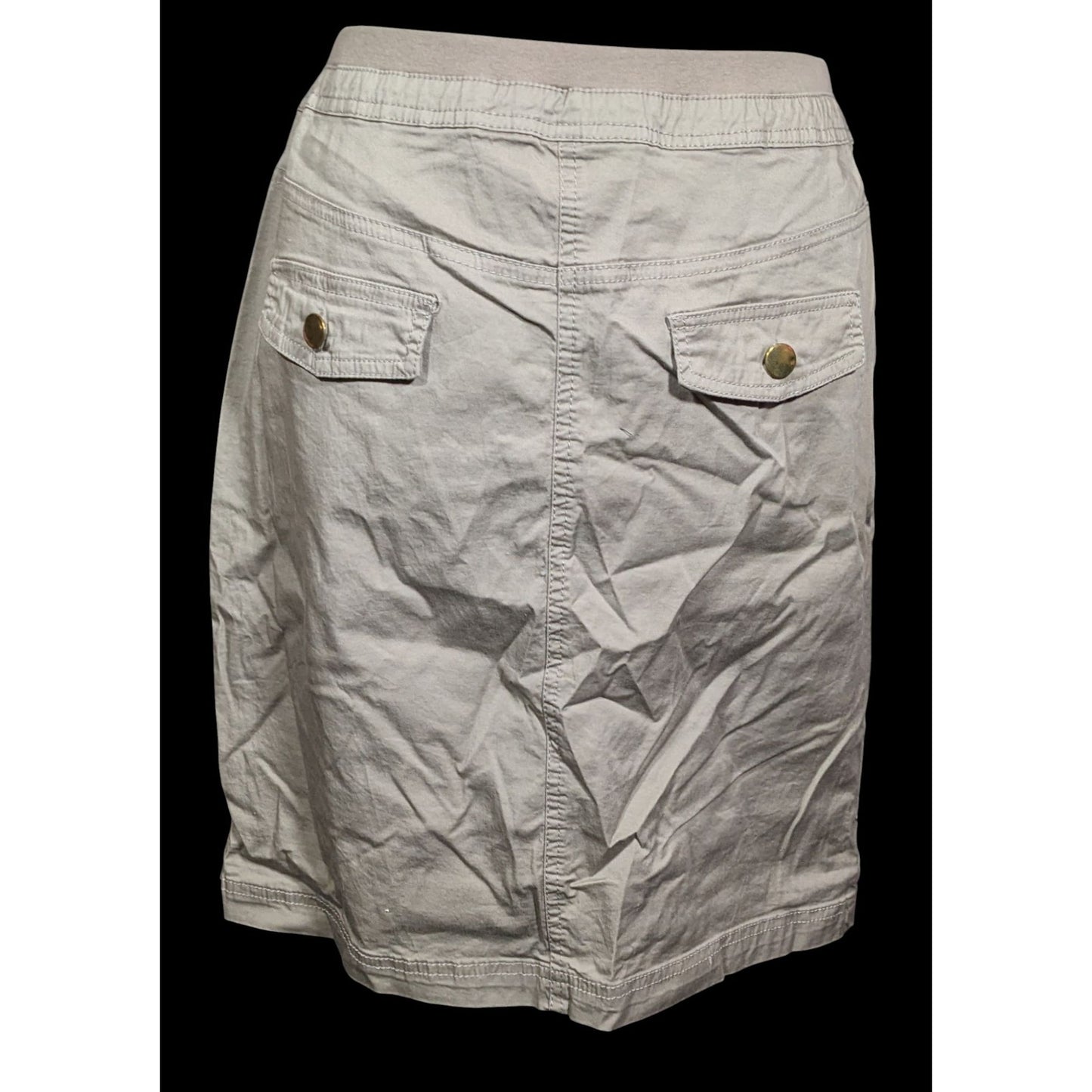 Olivia & Martin Floral Embroidered Khaki Skirt