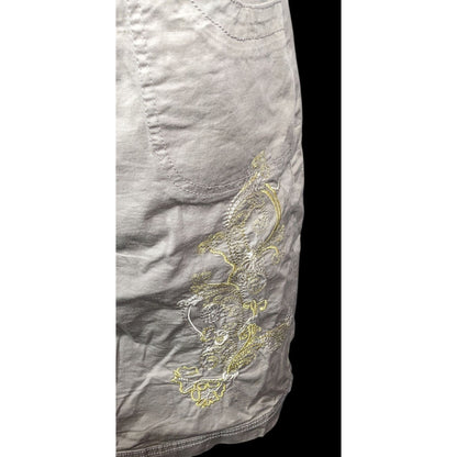 Olivia & Martin Floral Embroidered Khaki Skirt