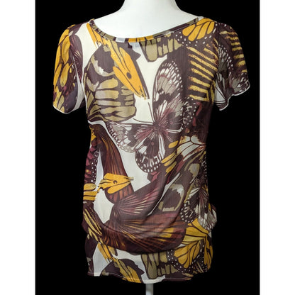 Vintage Royal Chicks Bohemian Butterfly Semi Sheer Top Size Medium