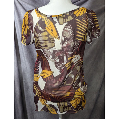 Vintage Royal Chicks Bohemian Butterfly Semi Sheer Top Size Medium