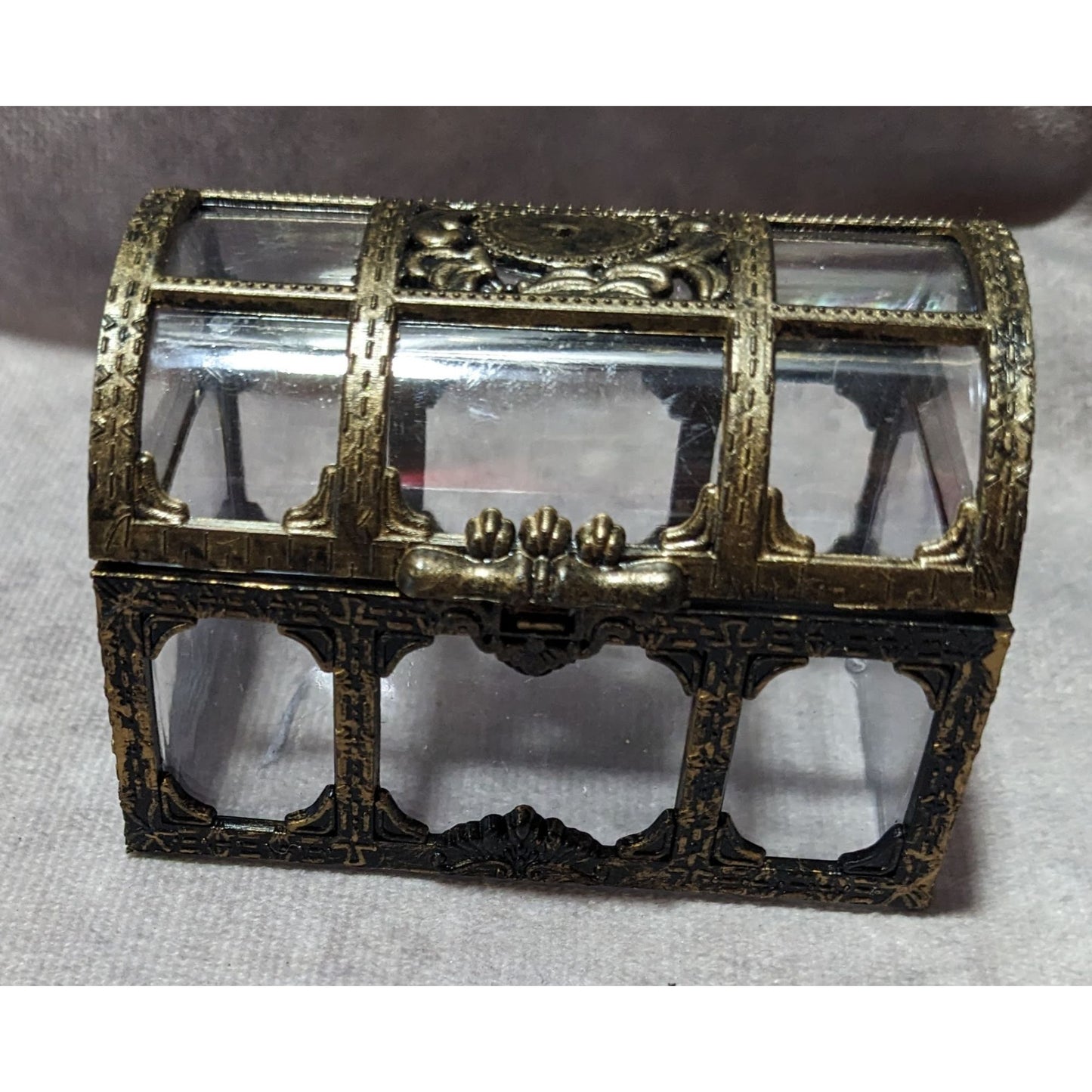 Clear And Gold Mini Plastic Pirate Treasure Chest