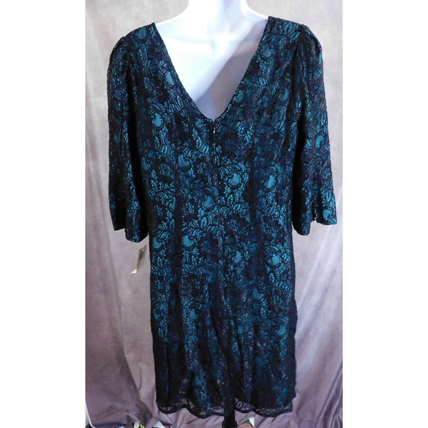 Tegan Black And Green Gothic Lace Dress NWT