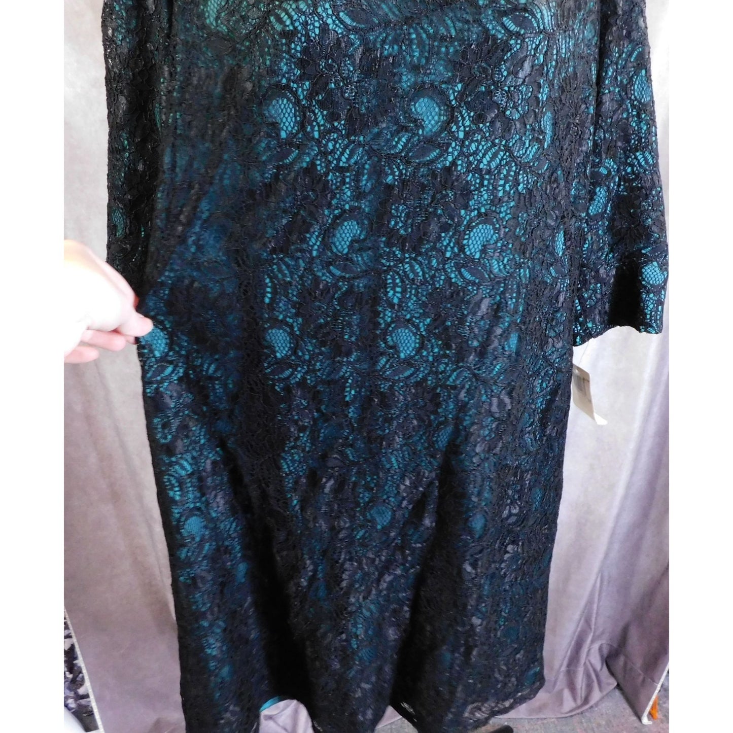 Tegan Black And Green Gothic Lace Dress NWT