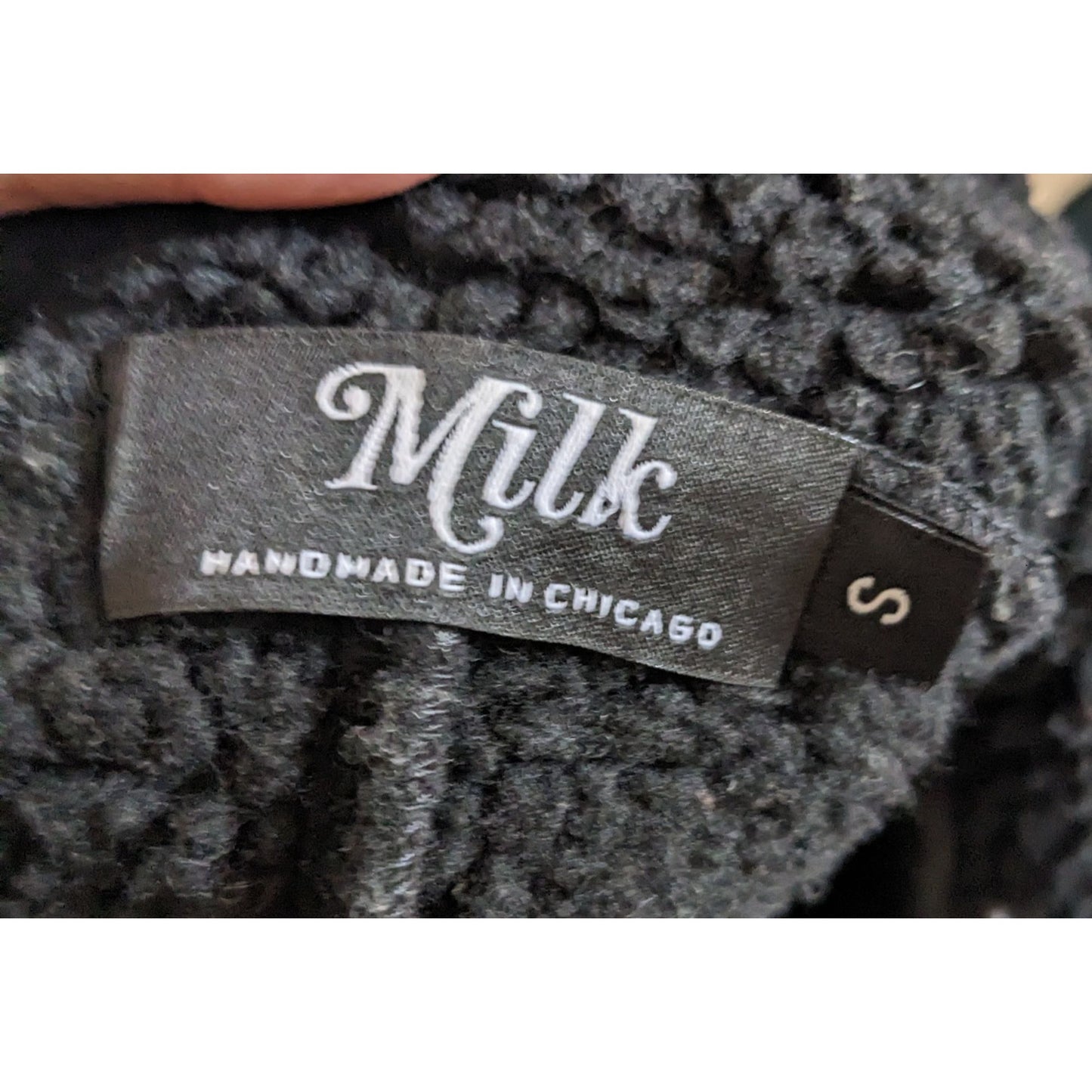 Milk Faux Suede Black Zipper Accent Moto Jacket Size Small