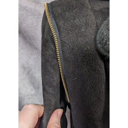 Milk Faux Suede Black Zipper Accent Moto Jacket Size Small